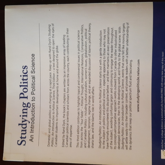 Studying Politics An Introduction to Political Science Rand Dyck Third Edition - Picture 4 of 5